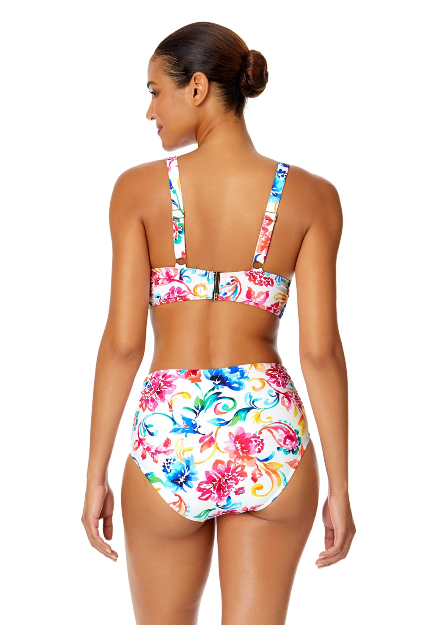 Women's Watercolor Paisley Soft Band Shirred Bralette Bikini Top(Womens Watercolor Paisley Soft Band Shirred Bralette Bikini Top) 4 Women's Watercolor Paisley Soft Band Shirred Bralette Bikini Top(Womens Watercolor Paisley Soft Band Shirred Bralette Bikini Top) - Image 2