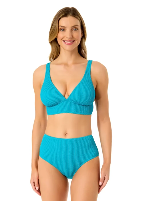 Women's Live In Color Textured Shirred Soft Band Bralette Bikini Swim Top(Womens Live In Color Textured Shirred Soft Band Bralette Bikini Swim Top 3) -Simply Bikini Store 25MT15001 FWTRQ 25MB39101 FWTRQ 255 FRONT scaled