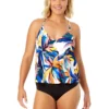 Women's Riviera Floral Easy Triangle Tankini Swim Top(Womens Riviera Floral Easy Triangle Tankini Swim Top) -Simply Bikini Store 25MT22415 MULT MYMB36001 BLK 1131 FRONT scaled