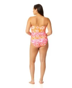 Women's Tie Dye Foulard Twist Front Bandeaukini Swim Top(Womens Tie Dye Foulard Twist Front Bandeaukini Swim Top) -Simply Bikini Store 25MT25010 MULT 25MB36010 HBCU 879