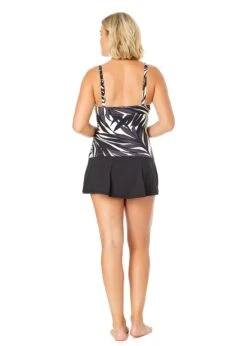 Women's Palm Chic Drape Front Underwire Swim Top(Womens Palm Chic Drape Front Underwire Swim Top) -Simply Bikini Store 25MT26545 BKWH MYMB41401 BLK 857