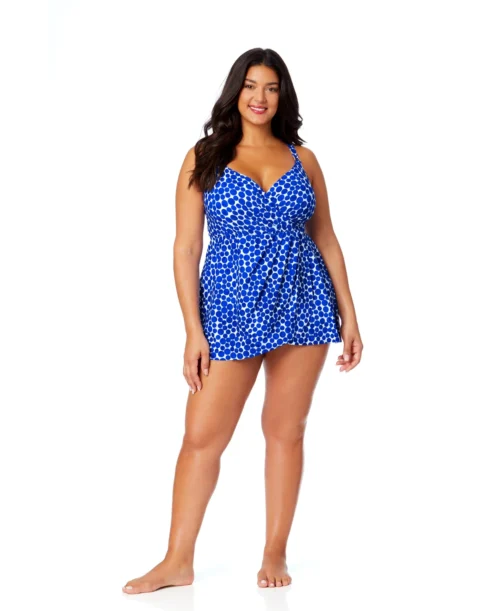 Women's Plus Denim Dot Swim Dress With Skirted Bottom(Womens Plus Denim Dot Swim Dress With Skirted Bottom) -Simply Bikini Store 25PD61012 DEPR 365 scaled