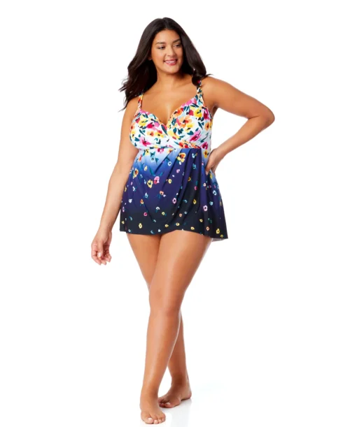 Women's Plus Gradient Floral Swim Dress With Skirted Bottom(Womens Plus Gradient Floral Swim Dress With Skirted Bottom) -Simply Bikini Store 25PD61014 MULT 782 scaled