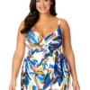 Women's Plus Riviera Floral Swim Dress With Skirted Bottom(Womens Plus Riviera Floral Swim Dress With Skirted Bottom) -Simply Bikini Store 25PD61015 MULT 2254 FRONT scaled