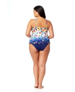 Women's Plus Gradient Floral Easy Triangle Tankini Swim Top(Womens Plus Gradient Floral Easy Triangle Tankini Swim Top) 9 Women's Plus Gradient Floral Easy Triangle Tankini Swim Top(Womens Plus Gradient Floral Easy Triangle Tankini Swim Top) -Simply Bikini Store 25PT22414 MULT MYPB36001 NAVY 600