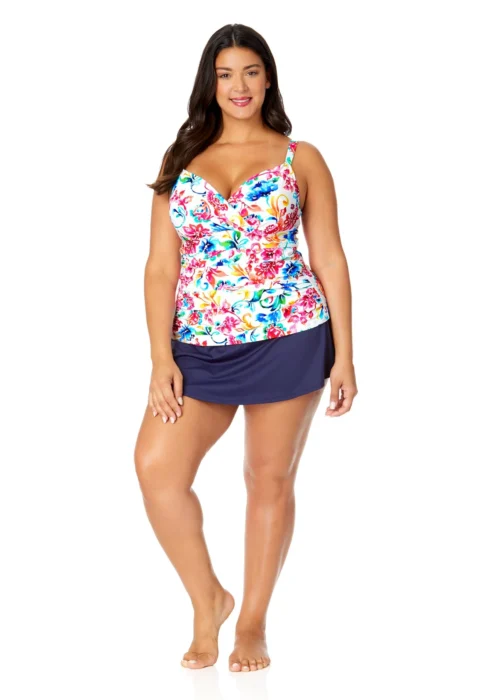 Women's Plus Watercolor Paisley Twist Front Underwire Tankini Swim Top(Womens Plus Watercolor Paisley Twist Front Underwire Tankini Swim Top) -Simply Bikini Store 25PT23370 MULT MYPB41401 NAVY 2398 scaled