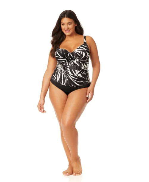 Women's Plus Palm Chic Drape Front Underwire Swim Top(Womens Plus Palm Chic Drape Front Underwire Swim Top) -Simply Bikini Store 25PT26545 BKWH MYPB36001 BLK 935 1632af83 b658 4023 bd13 a0b68550e3cb scaled