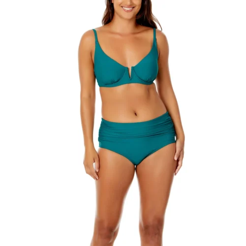 Anne Cole - Women's V Wire Elongated Underwire Bikini Swim Top(Anne Cole Womens V Wire Elongated Underwire Bikini Swim Top) -Simply Bikini Store ACST001 GREEN ACSB001 GREEN 913 full
