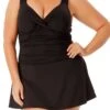 Anne Cole Plus - Twist Front Shirred Underwire Swim Dress(Anne Cole Plus Twist Front Shirred Underwire Swim Dress 1)