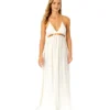 Women's V Neck Jewel Maxi Dress With Spaghetti Straps Cover Up(Womens V Neck Jewel Maxi Dress With Spaghetti Straps Cover Up 1) -Simply Bikini Store CU12965 GARDENIA 15601 scaled