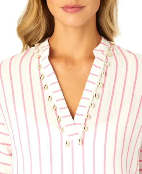 Women's Maxi Dress With Side Slits And Shell Details Cover Up(Womens Maxi Dress With Side Slits And Shell Details Cover Up) -Simply Bikini Store CU151275 PINKCOSMOS 1619 scaled