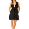 Women's V Neck Dress With Drawstring Waist Detail Cover Up(Womens V Neck Dress With Drawstring Waist Detail Cover Up 1) 2 Women's V Neck Dress With Drawstring Waist Detail Cover Up(Womens V Neck Dress With Drawstring Waist Detail Cover Up 1) -Simply Bikini Store CU181705 METERORITE 1207