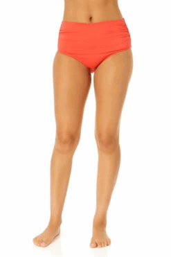 Women's Live In Color Convertible High Waist Shirred Swim Bottom(Womens Live In Color Convertible High Waist Shirred Swim Bottom) -Simply Bikini Store MYMB36001 CRKS 3108 4