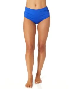 Women's Live In Color Convertible High Waist Shirred Swim Bottom(Womens Live In Color Convertible High Waist Shirred Swim Bottom 14) -Simply Bikini Store MYMB36001 ROYAL 345