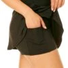 Women's Live In Color Skirt Swim Bottom(Anne Cole Womens Skort Swim Bottom 1) -Simply Bikini Store MYMB42001 BLK 1928 1