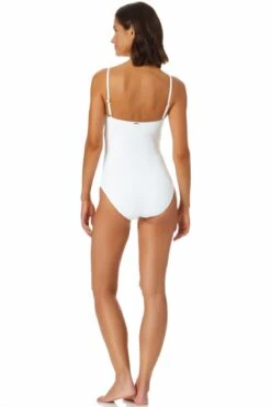 Women's Live In Color Classic Lingerie Maillot One Piece Swimsuit(Anne Cole Classic Lingerie Maillot One Piece Swimsuit) -Simply Bikini Store MYMO00101 WHT 2298