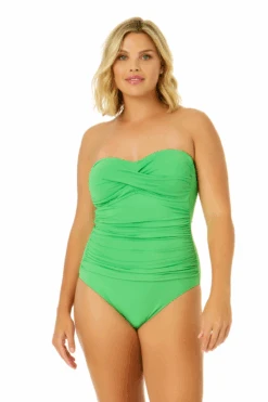 Women's Live In Color Twist Front Shirred One Piece Swimsuit(Womens Live In Color Twist Front Shirred One Piece Swimsuit 7)
