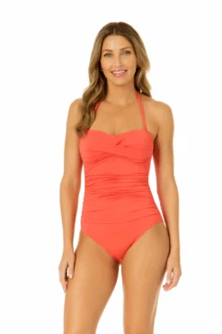 Women's Live In Color Twist Front Shirred One Piece Swimsuit(Womens Live In Color Twist Front Shirred One Piece Swimsuit) -Simply Bikini Store MYMO00501 CRKS 2860 6