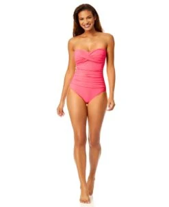 Women's Live In Color Twist Front Shirred One Piece Swimsuit(Womens Live In Color Twist Front Shirred One Piece Swimsuit 21) -Simply Bikini Store MYMO00501 FLMG 768