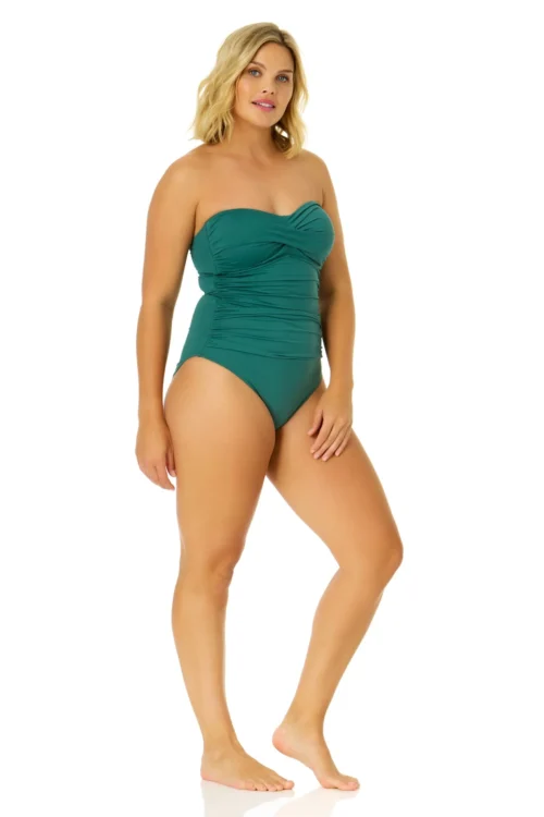 Women's Live In Color Twist Front Shirred One Piece Swimsuit(Womens Live In Color Twist Front Shirred One Piece Swimsuit 4) 10 Women's Live In Color Twist Front Shirred One Piece Swimsuit(Womens Live In Color Twist Front Shirred One Piece Swimsuit 4) -Simply Bikini Store MYMO00501 GRNI L10 2747