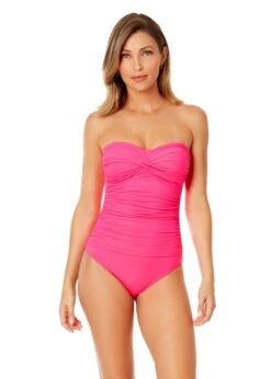 Women's Live In Color Twist Front Shirred One Piece Swimsuit(Womens Live In Color Twist Front Shirred One Piece Swimsuit 9)