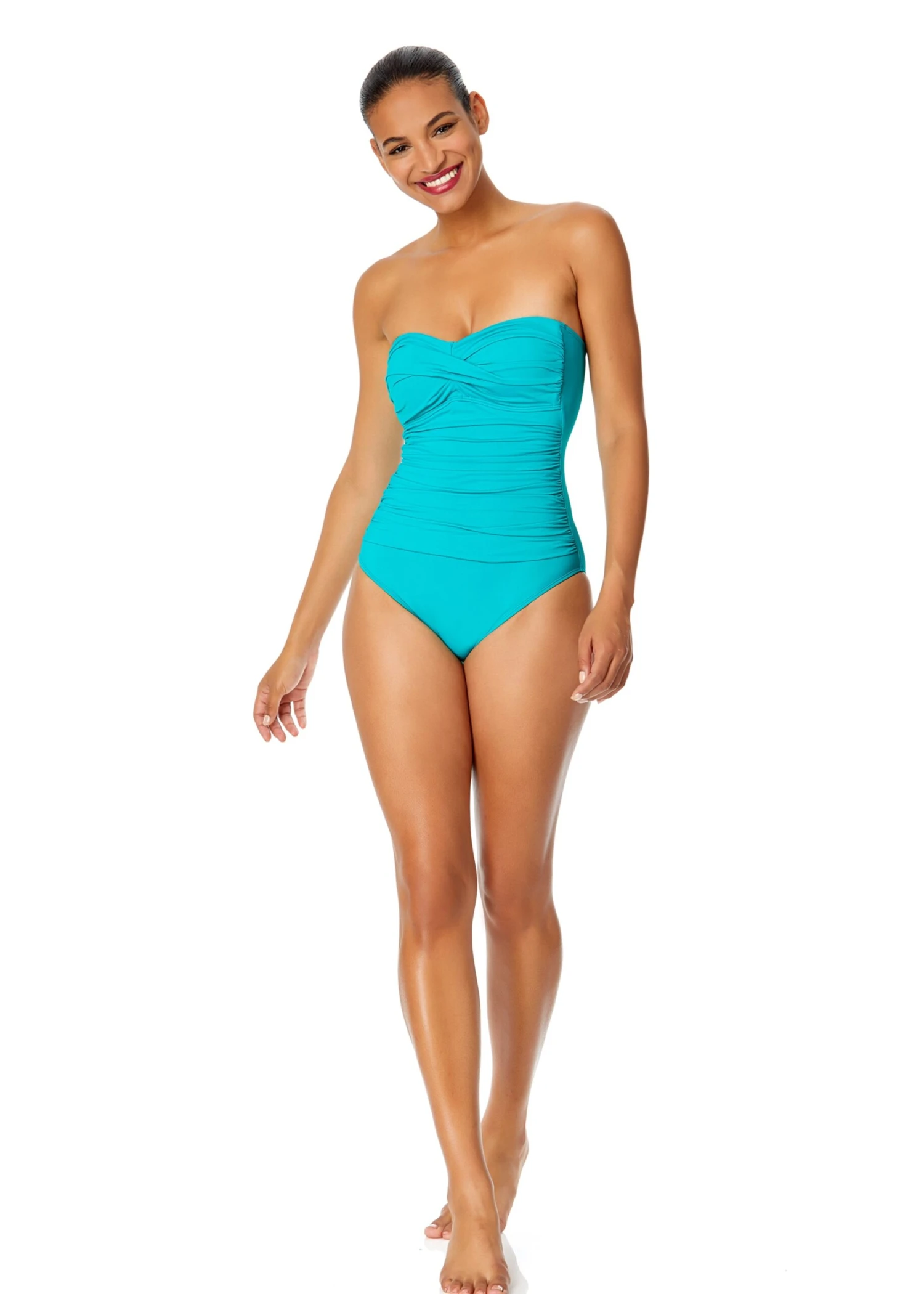 Women's Live In Color Twist Front Shirred One Piece Swimsuit(Womens Live In Color Twist Front Shirred One Piece Swimsuit 16) 7 Women's Live In Color Twist Front Shirred One Piece Swimsuit(Womens Live In Color Twist Front Shirred One Piece Swimsuit 16) - Image 6