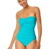 Women's Live In Color Twist Front Shirred One Piece Swimsuit(Womens Live In Color Twist Front Shirred One Piece Swimsuit 16) -Simply Bikini Store MYMO00501 SEGR SeafoamGreen 657 FRONT scaled