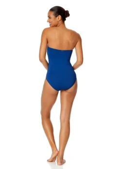 Women's Live In Color Twist Front Shirred One Piece Swimsuit(Womens Live In Color Twist Front Shirred One Piece Swimsuit 17) -Simply Bikini Store MYMO00501 SLB SlateBlue 552