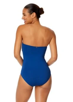 Women's Live In Color Twist Front Shirred One Piece Swimsuit(Womens Live In Color Twist Front Shirred One Piece Swimsuit 17) -Simply Bikini Store MYMO00501 SLB SlateBlue 552 BACK