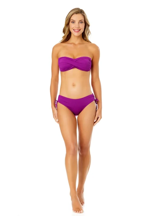 Women's Live In Color Twist Bandeau Bikini Top(Womens Live In Color Twist Bandeau Bikini Top 2) -Simply Bikini Store MYMT10101 FUSC FUCHSIA MYMB30001 FUSC 1357 scaled