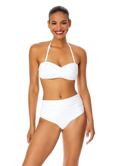 Anne Cole - Twist Bandeau Bikini Top(Anne Cole Twist Bandeau Bikini Top 1) -Simply Bikini Store MYMT10101 WHT White MYMB36001WHT 1306 FRONT scaled
