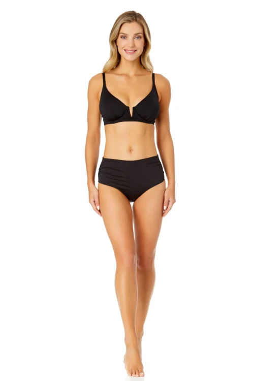 Women's Live In Color V Wire Underwire Bikini Top(Womens Live In Color V Wire Underwire Bikini Top 3) -Simply Bikini Store MYMT11001 BLK MYMB36001 BLK 070