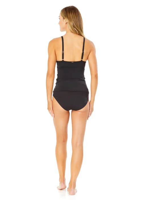 Women's Live In Color Hidden Underwire Drape Front Tankini Swim Top(Womens Live In Color Hidden Underwire Drape Front Tankini Swim Top) -Simply Bikini Store MYMT23301 BLK Black Noire MYMB36001 BLK 1280 scaled