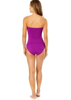 Women's Live In Color Twist Front Bandeaukini Swim Top(Womens Live In Color Twist Front Bandeaukini Swim Top 18) -Simply Bikini Store MYMT25001FUSC FUCHSIAMYMB36001 FUCH 1525