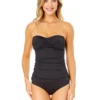 Women's Live In Color Twist Front Bandeaukini Swim Top(Anne Cole Twist Front Bandeaukini Swim Top 1) -Simply Bikini Store MYMT25001 BLK NoireBlack MYMB36001 BLK 1078 FRONT scaled