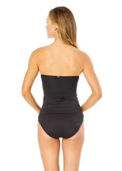 Women's Live In Color Twist Front Bandeaukini Swim Top(Anne Cole Twist Front Bandeaukini Swim Top 1) -Simply Bikini Store MYMT25001 BLK NoireBlack MYMB36001 BLK 1093 BACK