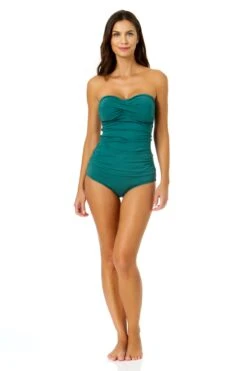 Women's Live In Color Twist Front Bandeaukini Swim Top(Womens Live In Color Twist Front Bandeaukini Swim Top 4) 14 Women's Live In Color Twist Front Bandeaukini Swim Top(Womens Live In Color Twist Front Bandeaukini Swim Top 4) -Simply Bikini Store MYMT25001 MYMB36001 GRNI 2092