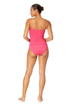 Women's Live In Color Twist Front Bandeaukini Swim Top(Womens Live In Color Twist Front Bandeaukini Swim Top 13) -Simply Bikini Store MYMT25001 PKGL Pink Glow MYMB36001 PKGL 2495
