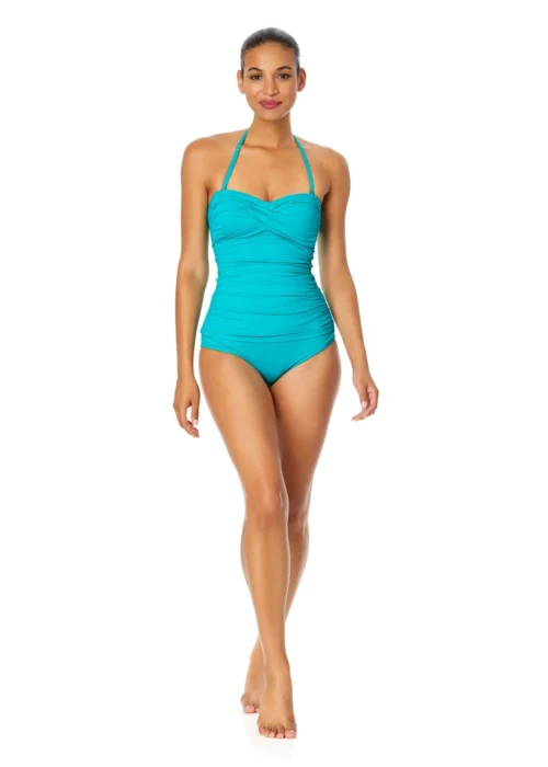 Women's Live In Color Twist Front Bandeaukini Swim Top(Womens Live In Color Twist Front Bandeaukini Swim Top 15) -Simply Bikini Store MYMT25001 SEGR Seafoam Green MYMB36001 SEGR 2846 scaled
