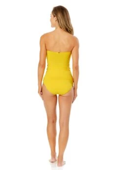 Women's Live In Color Twist Front Bandeaukini Swim Top(Womens Live In Color Twist Front Bandeaukini Swim Top 17) -Simply Bikini Store MYMT25001 SNSH Sunshine Yellow MYMB36001 SNSH 537