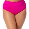 Women's Plus Live In Color High Waisted Shirred Bottom(Womens Plus Live In Color High Waisted Shirred Bottom 1) 1 Women's Plus Live In Color High Waisted Shirred Bottom(Womens Plus Live In Color High Waisted Shirred Bottom 1) -Simply Bikini Store MYPB36001 HBCU 044