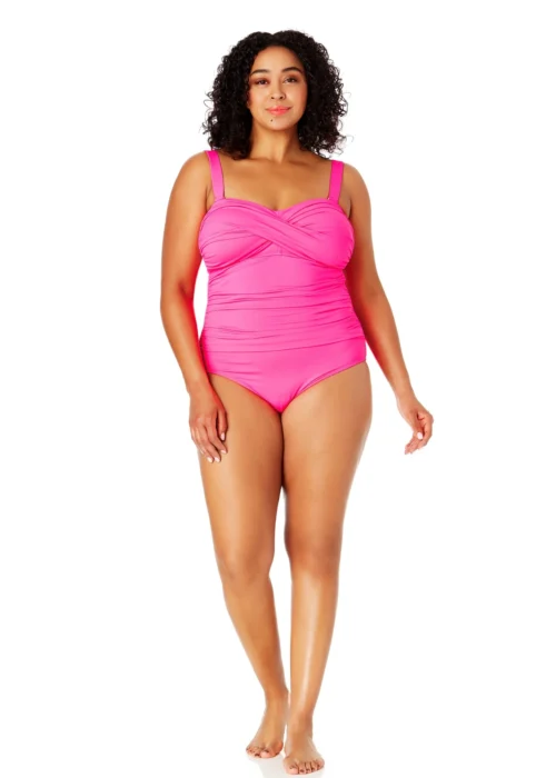 Women's Plus Size Live In Color Twist Front Shirred One Piece Swimsuit(Womens Plus Size Live In Color Twist Front Shirred One Piece Swimsuit) -Simply Bikini Store MYPO00501 PPCH 1965 scaled