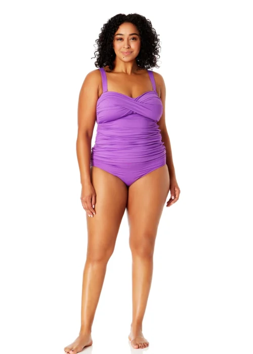Women's Plus Size Live In Color Twist Front Bandeaukini Swim Top(Womens Plus Size Live In Color Twist Front Bandeaukini Swim Top) -Simply Bikini Store MYPT25001 PURPLE MYPB36001 PURPLE 1625 scaled