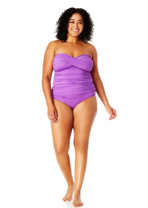 Women's Plus Size Live In Color Twist Front Bandeaukini Swim Top(Womens Plus Size Live In Color Twist Front Bandeaukini Swim Top) -Simply Bikini Store MYPT25001 PURPLE MYPB36001 PURPLE 1648 scaled