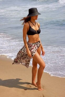 Women's Tiger Dance Ring Sarong Skirt Swimsuit Cover Up(Womens Tiger Dance Ring Sarong Skirt Swimsuit Cover Up) -Simply Bikini Store tigersarong1